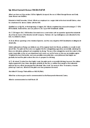 A preview of a PDF biography for Bonser, Alfred Kenneth